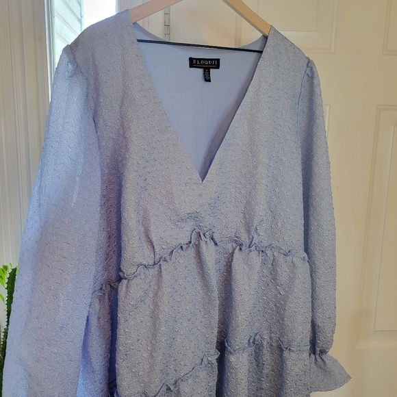 Eloquii Light Blue Midi Dress - Picture 3 of 11